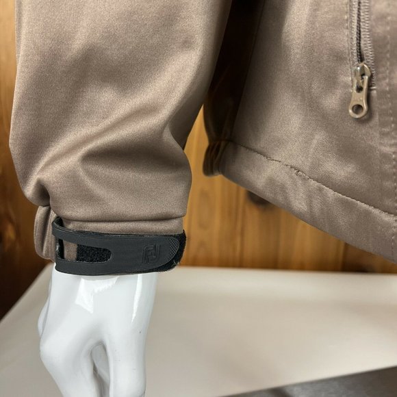 VTG Footjoy FJ Mens Brown Full Zip Track Jacket size Large Adjustable - Picture 5 of 10
